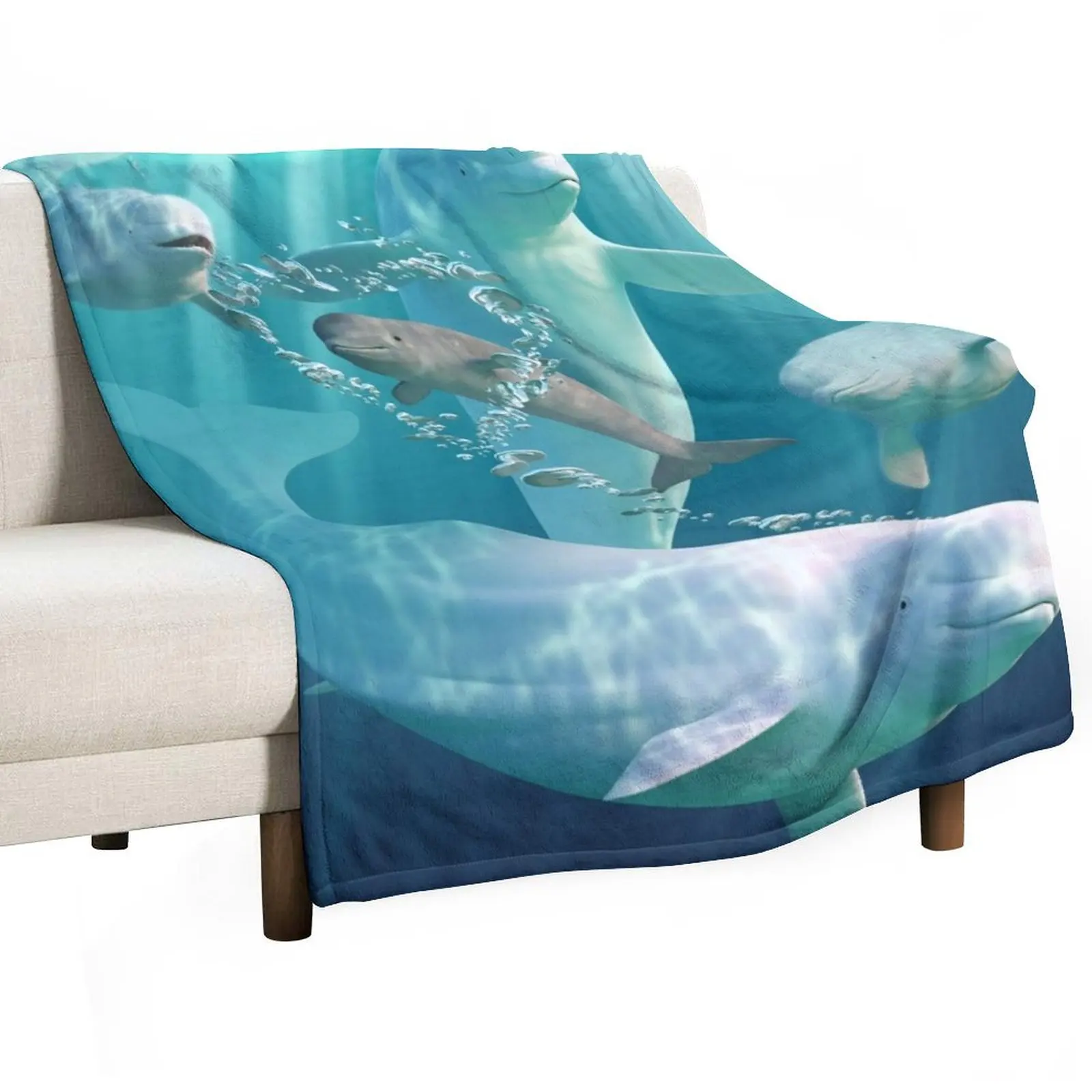 Beluga Bubbles Throw Blanket Cozy Light Blanket for Travel Camping Picnic
