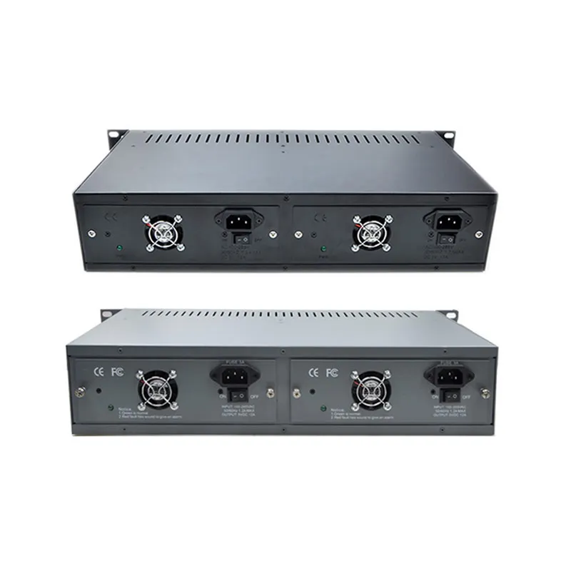 Imagem -02 - Fibra Óptica Media Converter Rack Mount Chassis Vazio Rack Mount Chassis Fonte de Alimentação Simples ou Dupla 2u 14 Slots 19