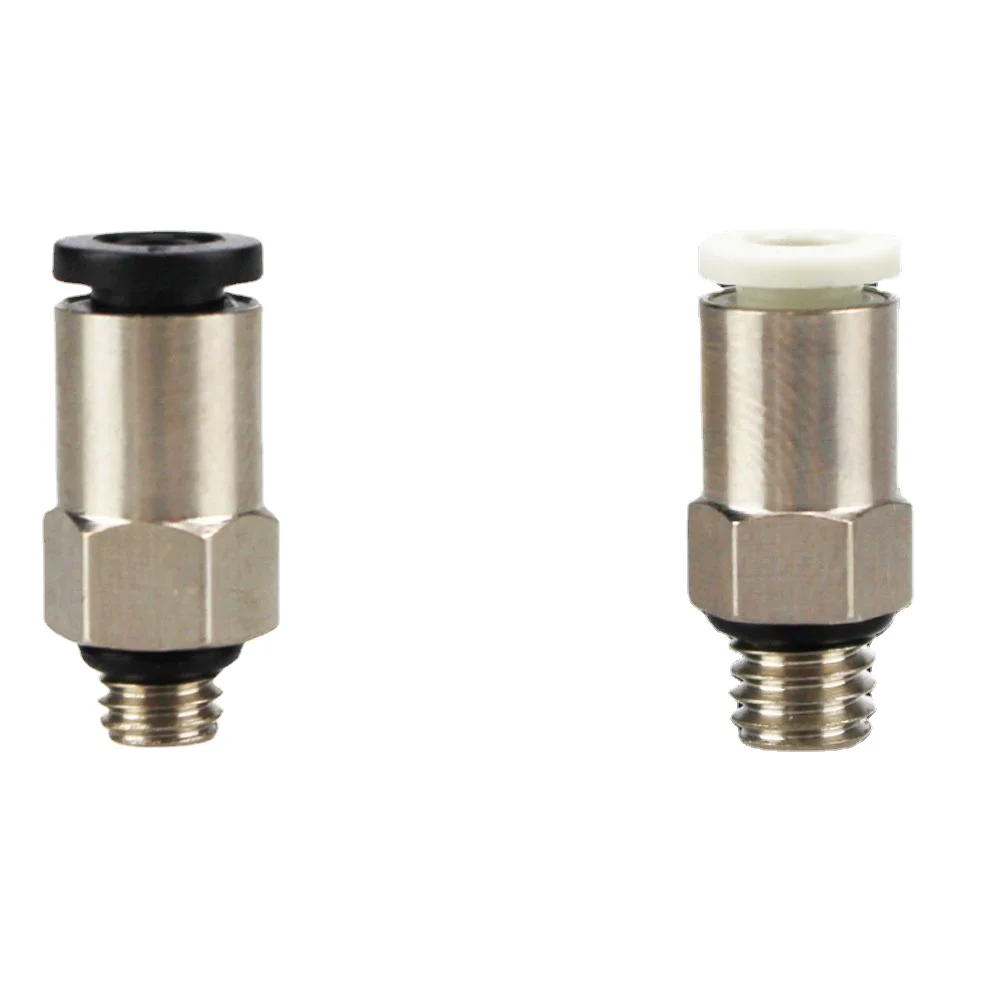 Mini PC M3 M4 M5 M6 x 3 4 6mm Tube Ncikel Plated Brass Pneumatic Air Fittings Push In Connector For Air Compressor Cylinder