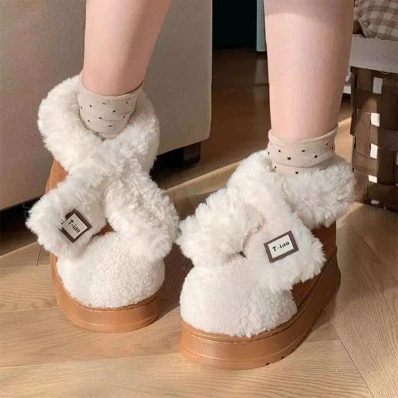 

Winter Women's Scarf Cotton Boots Outdoor Snow Boots Women's Soft Soled Home Shoes Anti Slip Women's Boots