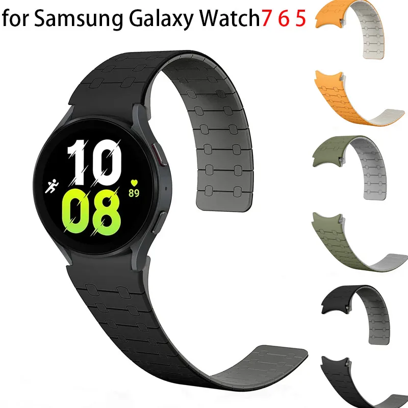 

Магнитный силиконовый ремешок для Samsung Galaxy Watch7 6 44 40 Спортивный ремешок для часов 20 мм Браслет для Galaxy Watch 6 Classic 43 47