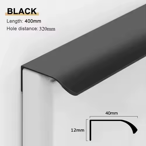 Gold Black Hidden Handles Long Kitchen Cabinet Pulls Drawer Knobs Aluminum Alloy Furniture Handles Cupboard Pulls Wardrobe Pulls - Image 8