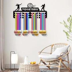 1PC Acrylic Wall Mounted Volleyball Medal Display Rack Storage Holder Family Badges Athletes Competitors Sports Awards Organizer