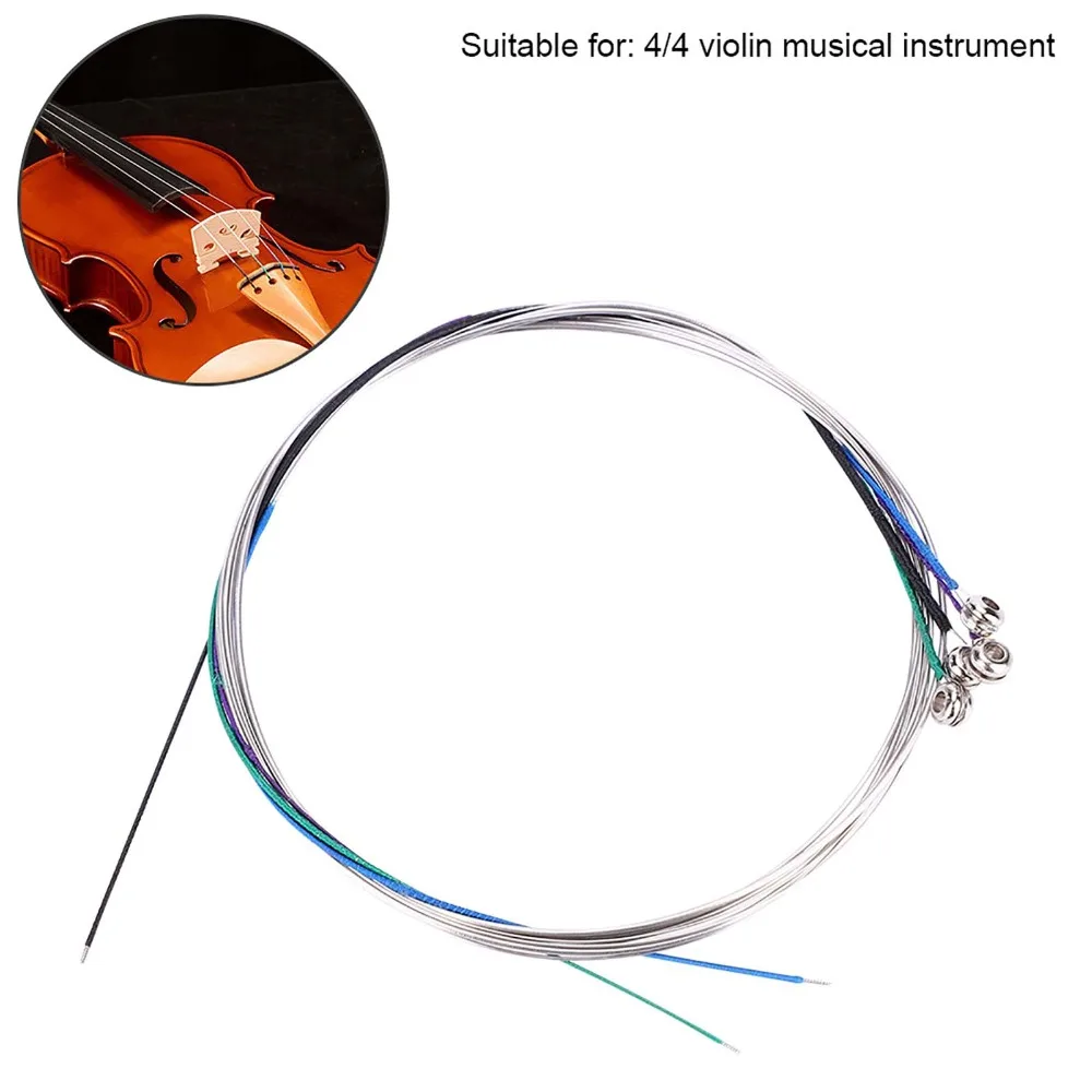 Premium 4/4 Size Violin String Set Steel Assorted Colors Violin Accessories String Instrument Accessories For Violin