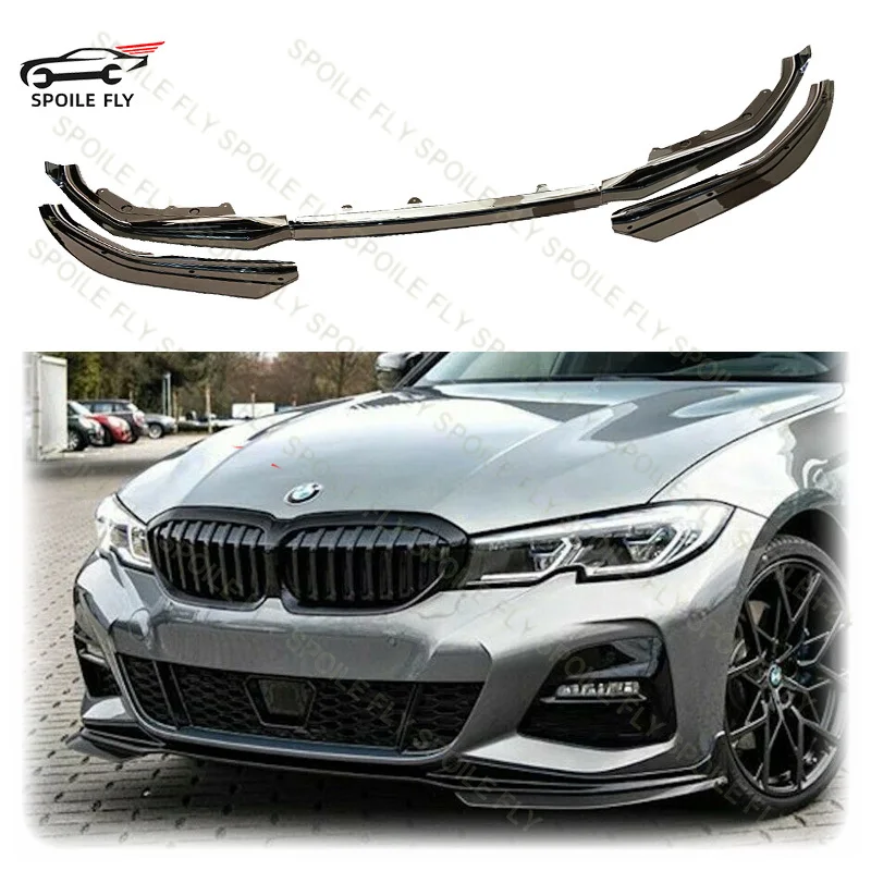

New Design 5PCS 2019 To 2023 For For BMW 3 Series G20 G28 G21 M-Pack Front Bumper Splitter Lip Spoiler Diffuser ABS Gloss Black