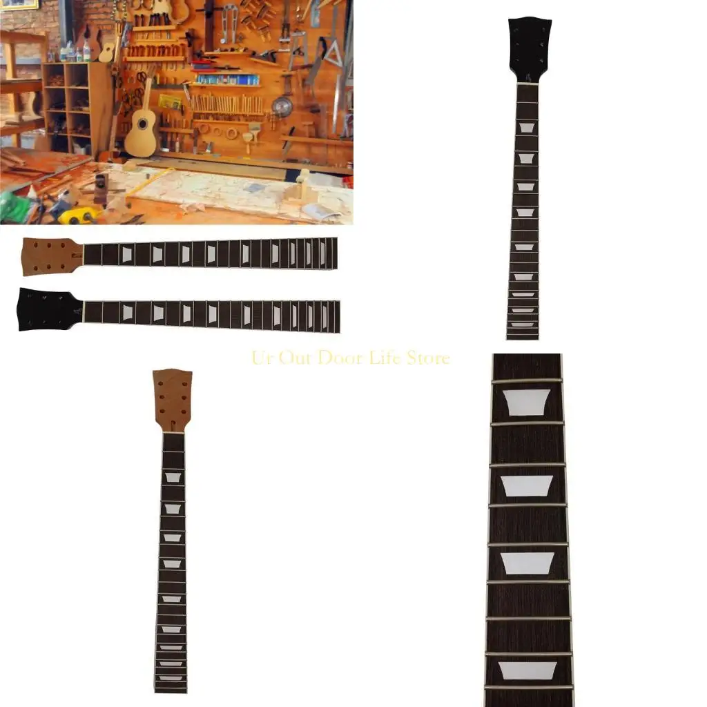 

77UF гриф электрогитары 21 лад 22 лад деревянный портативный гладкий натуральный музыкальный точечный инкрустация сменные для