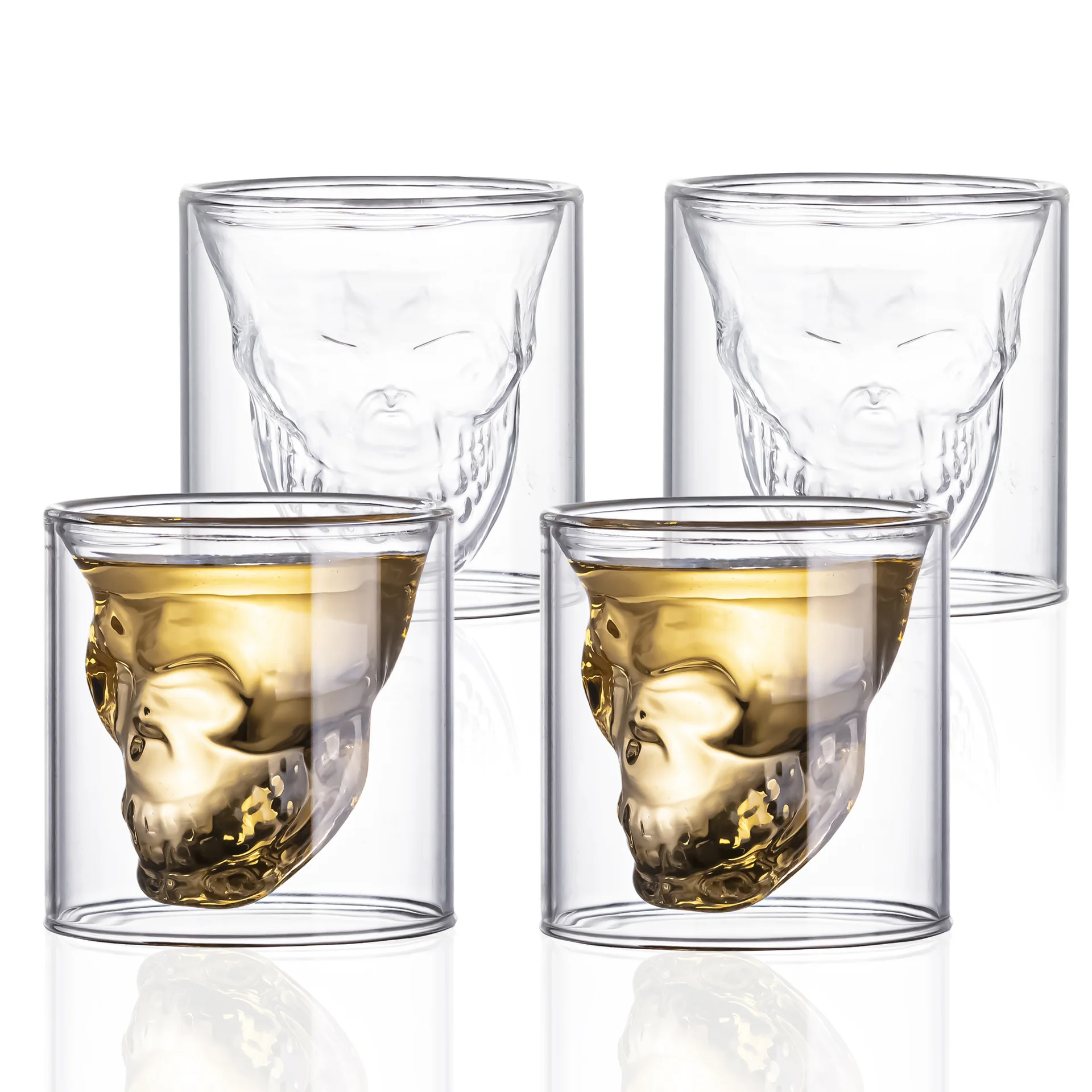 Pirate-Themed Heat-Resistant Wine Creative Skull-Shaped Cup, Transparent Glass Water Cup