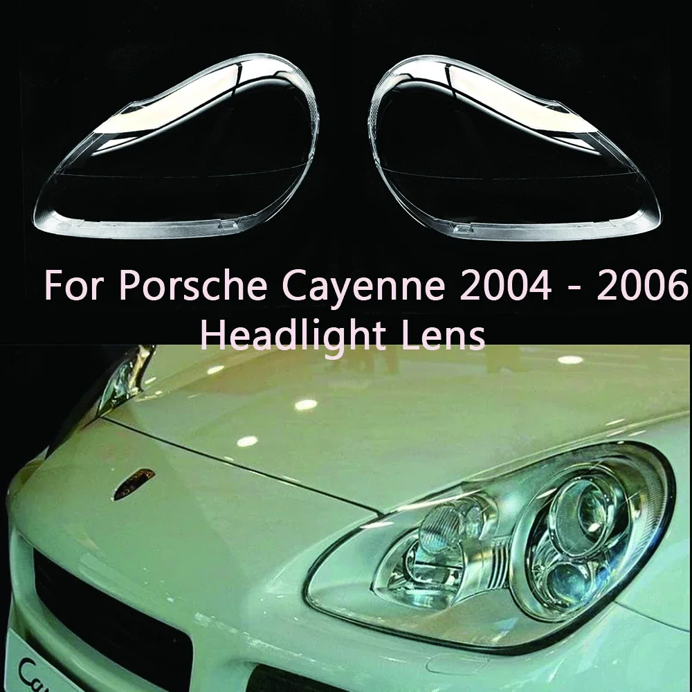 

For Porsche Cayenne 2004 - 2006 Headlight Shell Lamp Shade Transparent Headlamp Cover Plexiglass Replace The Lampshade