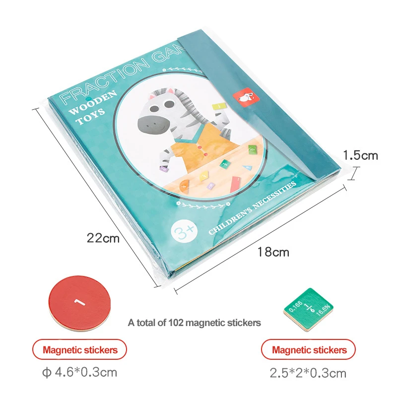 Magnetische Fractie Leren Wiskunde Speelgoed Houten Fractie Boek Set Leermiddelen Rekenkunde Leren Educatief Speelgoed