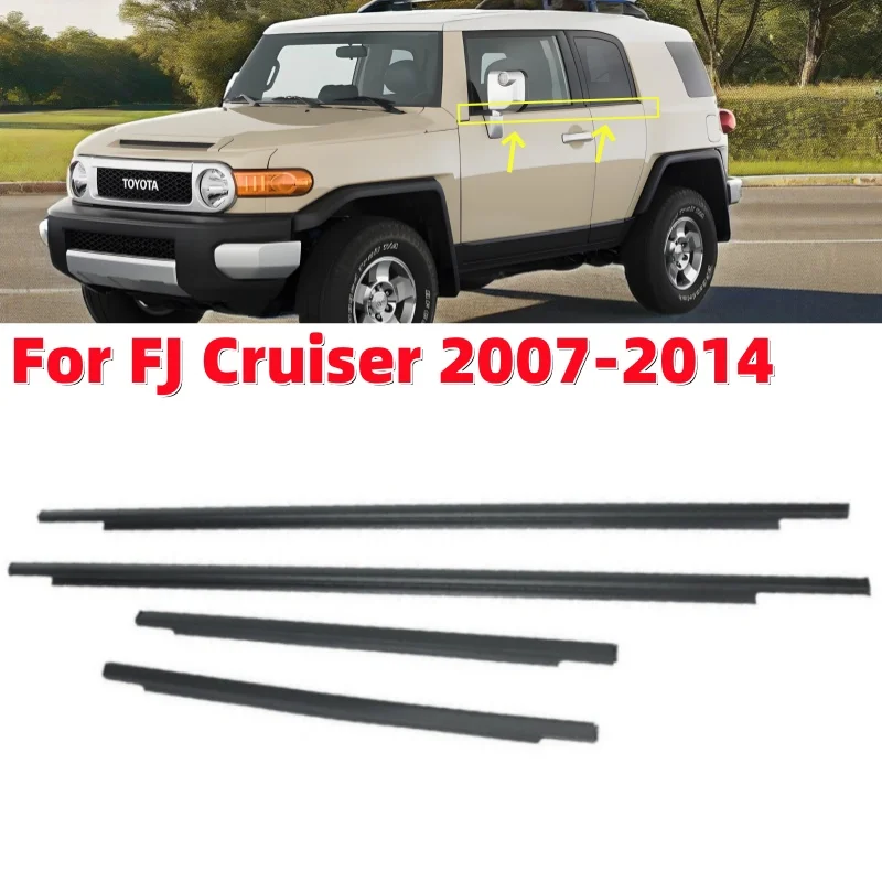 

4Pcs Car Window Weather Strip Window Glass Waterproof Pressure Strip Sealing Strips For FJ Cruiser 2007-2014