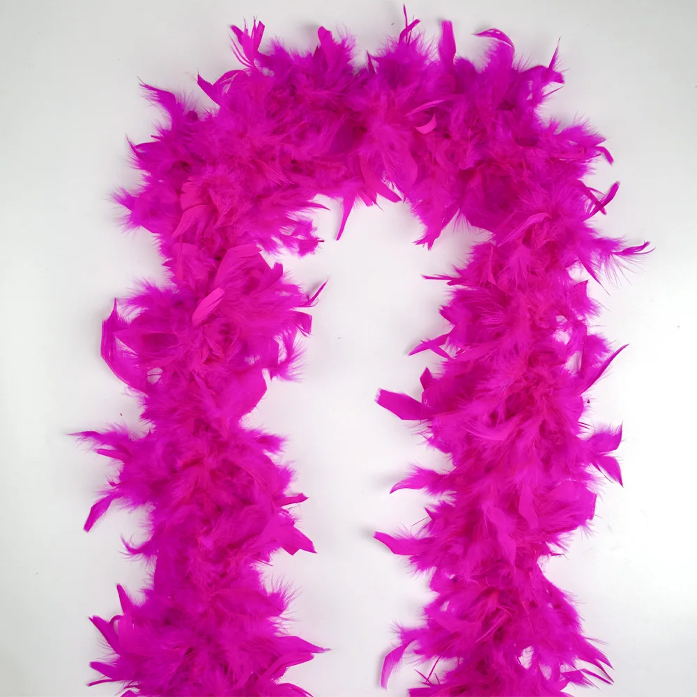 Customized Fluffy Turkey Feather Boa Trims Scarf 60G for Crafts Carnival Wedding Party Clothing Sewing White Plumes Decoration