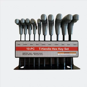 T handle hex key set with support, metric hex key, t bar with support, 10 pcs 8 Main Sales Key Biela - №8
