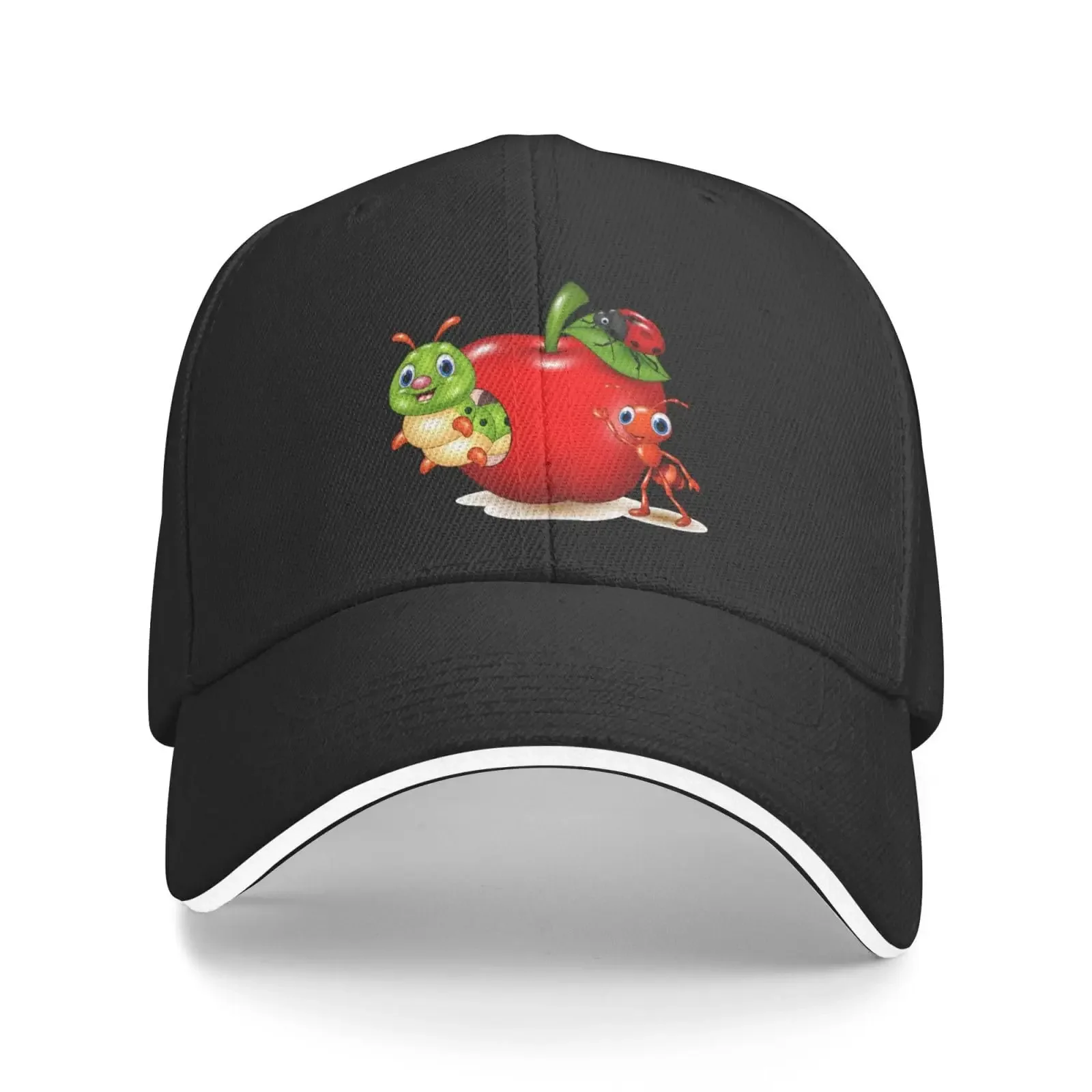 Small Animals with Red Apples Baseball Caps Women Men Hats Adjustable Truck Driver Sun Hat Dad Caps Adjustable For Daily