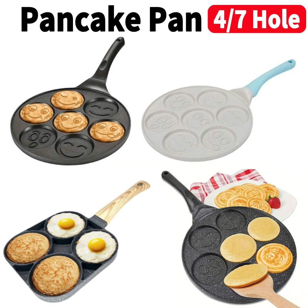 4/7 Cup Non-stick Griddle Pancake Maker Egg Omelet Crepe Frying Pan Pancake Shapes Pan for Kids Breakfast Brunch Parties