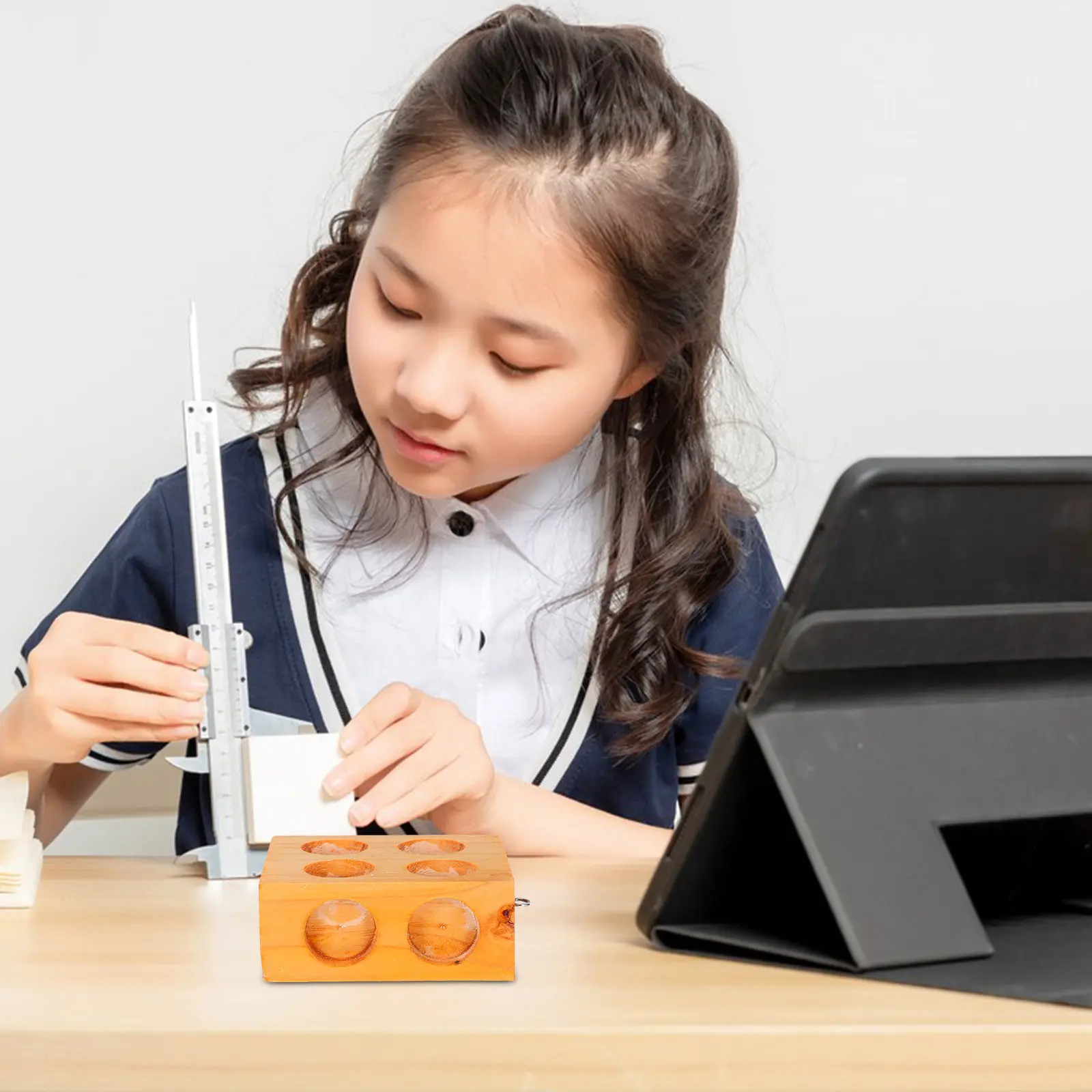 Solid Wood Friction Block for Physics Lab Experiments – Mechanics Dynamics Motion Study Teaching Tool