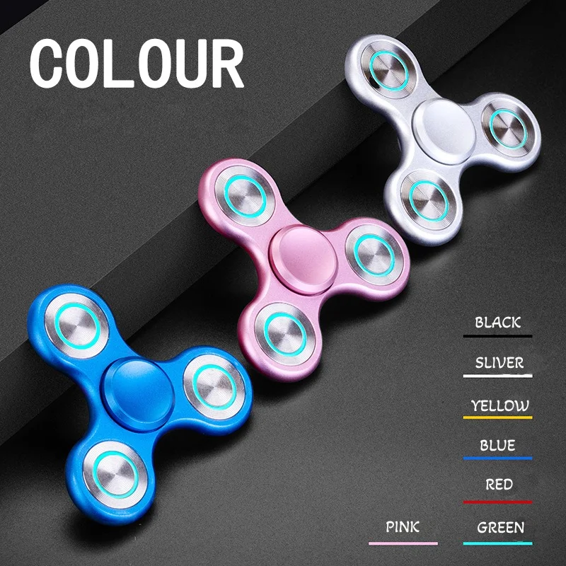 

75g Heavy Duty Aluminum Alloy Fidget Spinner -Glow in Dark Spinning Toy for Adults EDC Pocket Stress Relief Gyro Metal Focus