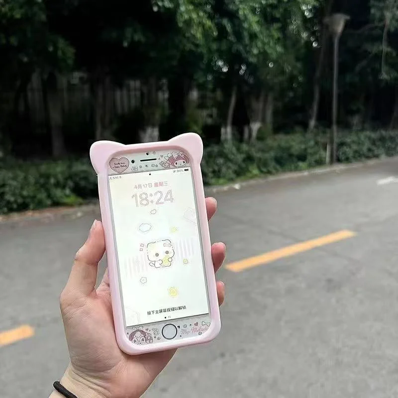 آيفون 17 16 15 برو ماكس 14 13 12 11 X Xs XR 7 8 Plus 6s 5s SE لطيف Rilakkuma الدب كيتي القط باو جراب هاتف غطاء سيليكون
