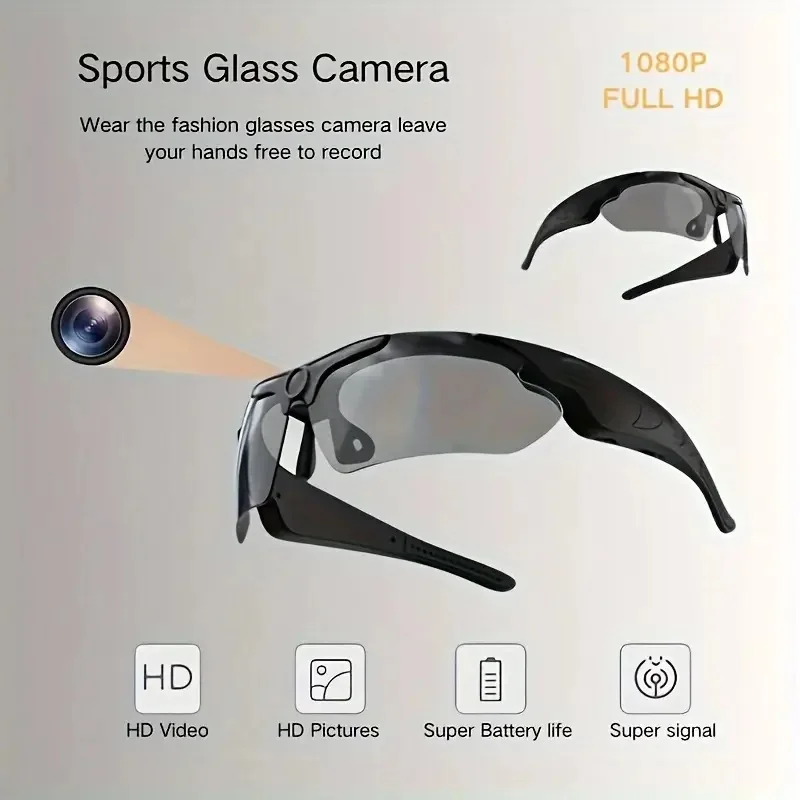 Wearable HD 1080P Camera Outdoor Cycling Glasses Polarized Lens Smart Camcorder Security Protection Video Record Smart Camera