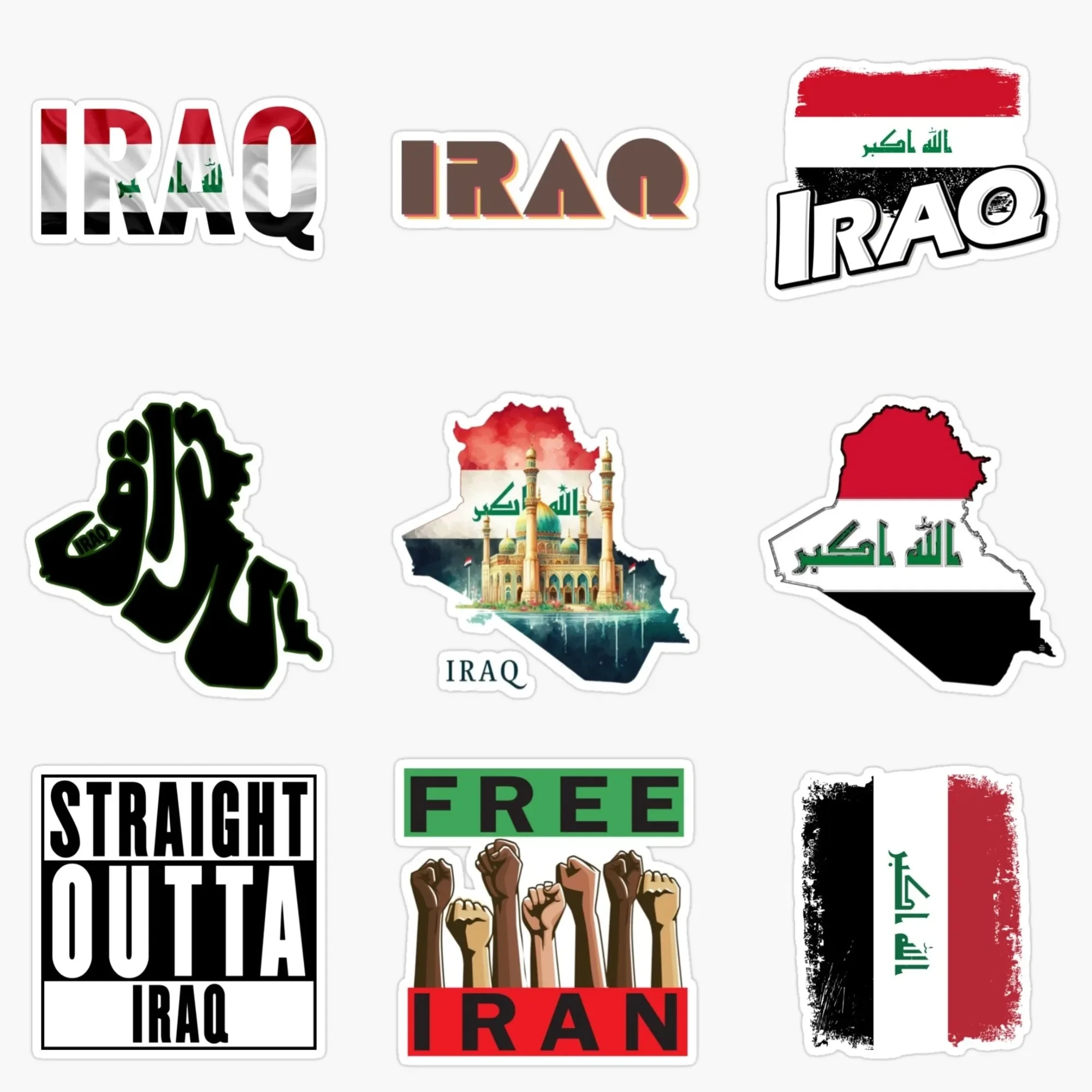 

Iraq Flag Map Creative PVC Sticker for Decorate Car Truck Bicycle Helmet Motorcycle Window Wall Fridge Table Decal Accessories