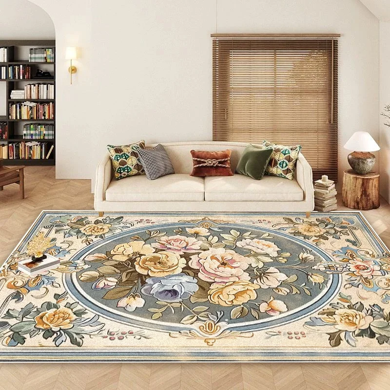 Nordic Style Flower Carpets for Living Room High-grade Floral Decoration Bedroom Large Area Rugs Non-slip Lobby Sofa Area Mats