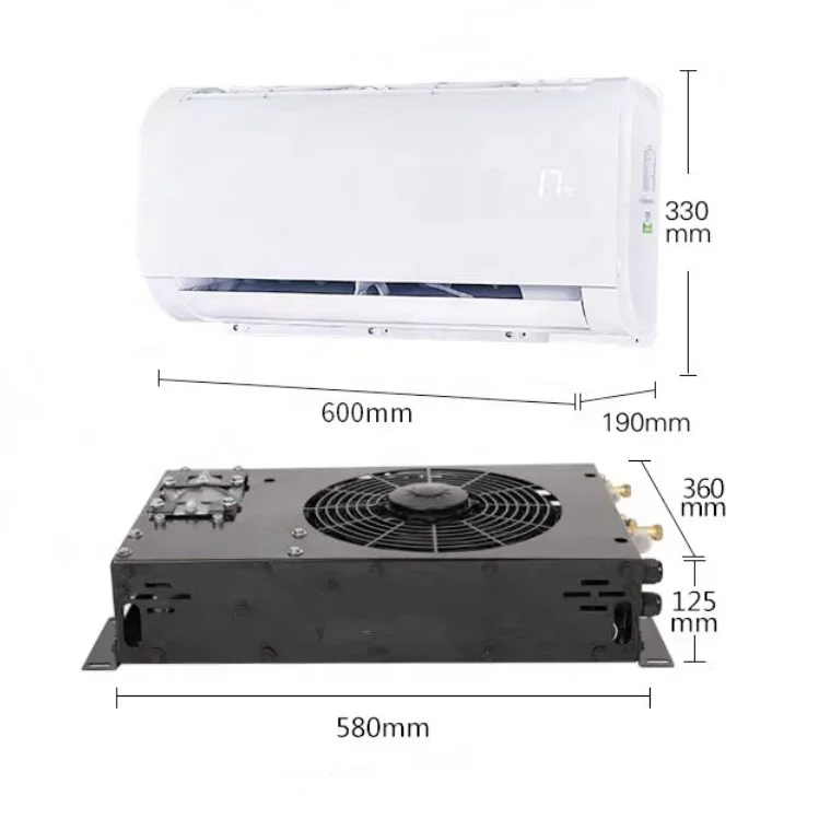 Electric Mini Auto Dc 12v 24 Volt 220v Car Air Conditioner For Diesel Generator Truck New Energy Vehicles RV Ship