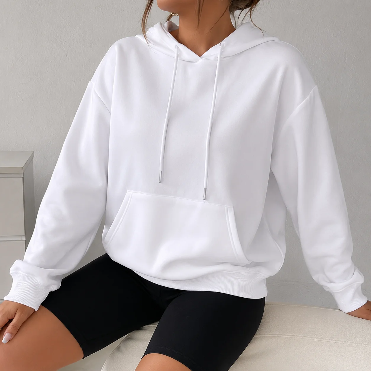 Women Warm Hoodie 10 Candy Colors Autumn Winter Fleece Hooded Sweatshirt Casual Loose Pullover Pocket Long Sleeve Fashion Top