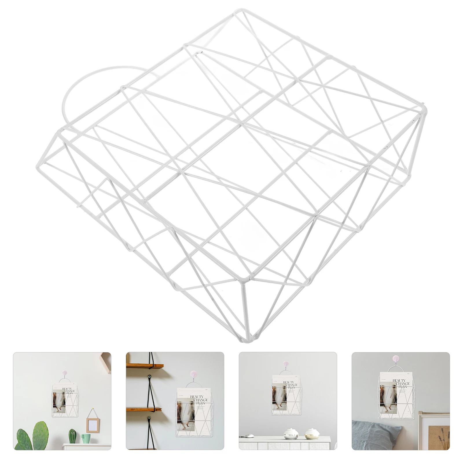 

Wall Mounted Book Rack Exquisite Iron Organizer For Office Home Magazine Newspaper Rack Space-Saving Hanging Wall Shelf Tray