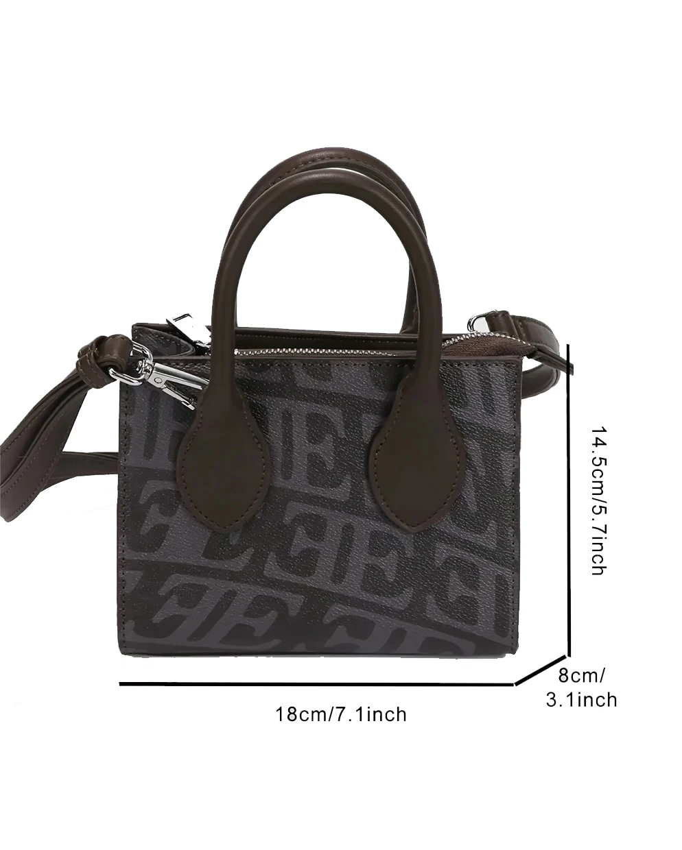 حقيبة يد نسائية صغيرة من جلد البولي يوريثان من Gorfia بنمط حروف وحزام كتف قابل للتعديل وتاريخ التسوق والسفر حقيبة يد عصرية #6