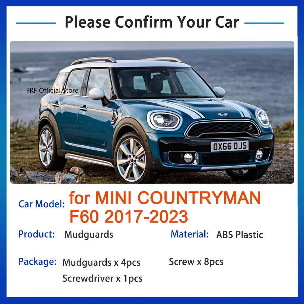 for MINI COUNTRYMAN F60 2017 2018 2019 2020 2021 2022 2023 Mud Flaps Mudguards Splash Guards Fender Flare Wheels Car Accessories