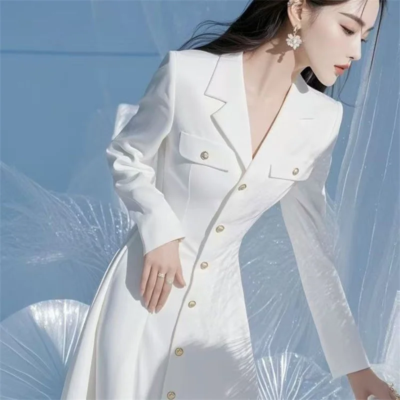 سليم موضة خندق معطف المرأة الجديدة ربيع الخريف سترة واقية معطف الإناث حزام أبيض السترة خمر قميص أبيض فستان للنساء