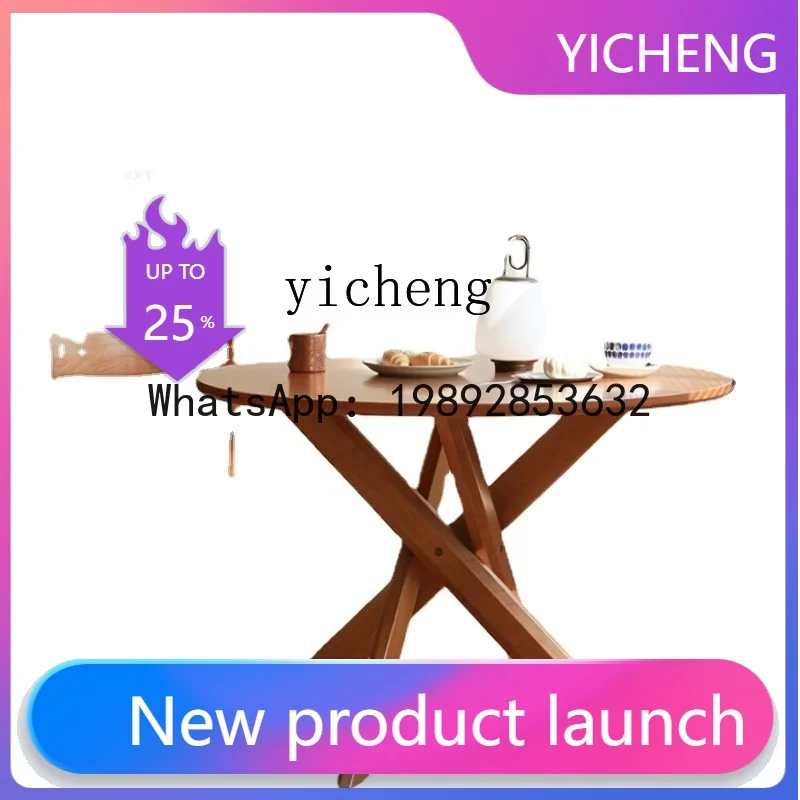 

X4 Solid Wood round Table Retro Domestic for Dinner