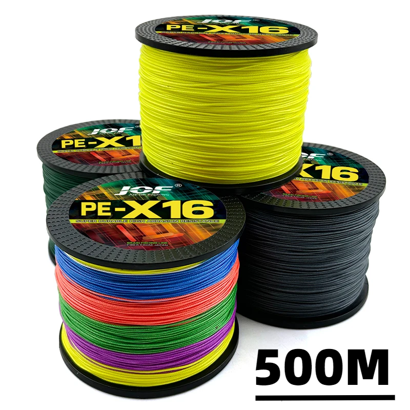 X16 Upgraded Braided Fishing Line 500M PE Multifilament Wire Super Strong Wear Resistant 25-200LB for Carp Bass Fishing Tool