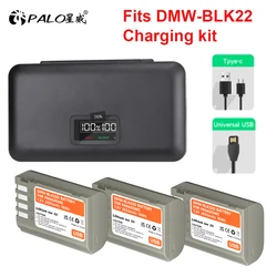 PALO DMW-BLK22 DMW BLK22 USB Battery With LCD Charger Case For Panasonic LUMIX DC-S5 DC-S5 II GH5M2 GH6 S5M2 S5M2X DC-S5K DC-G9