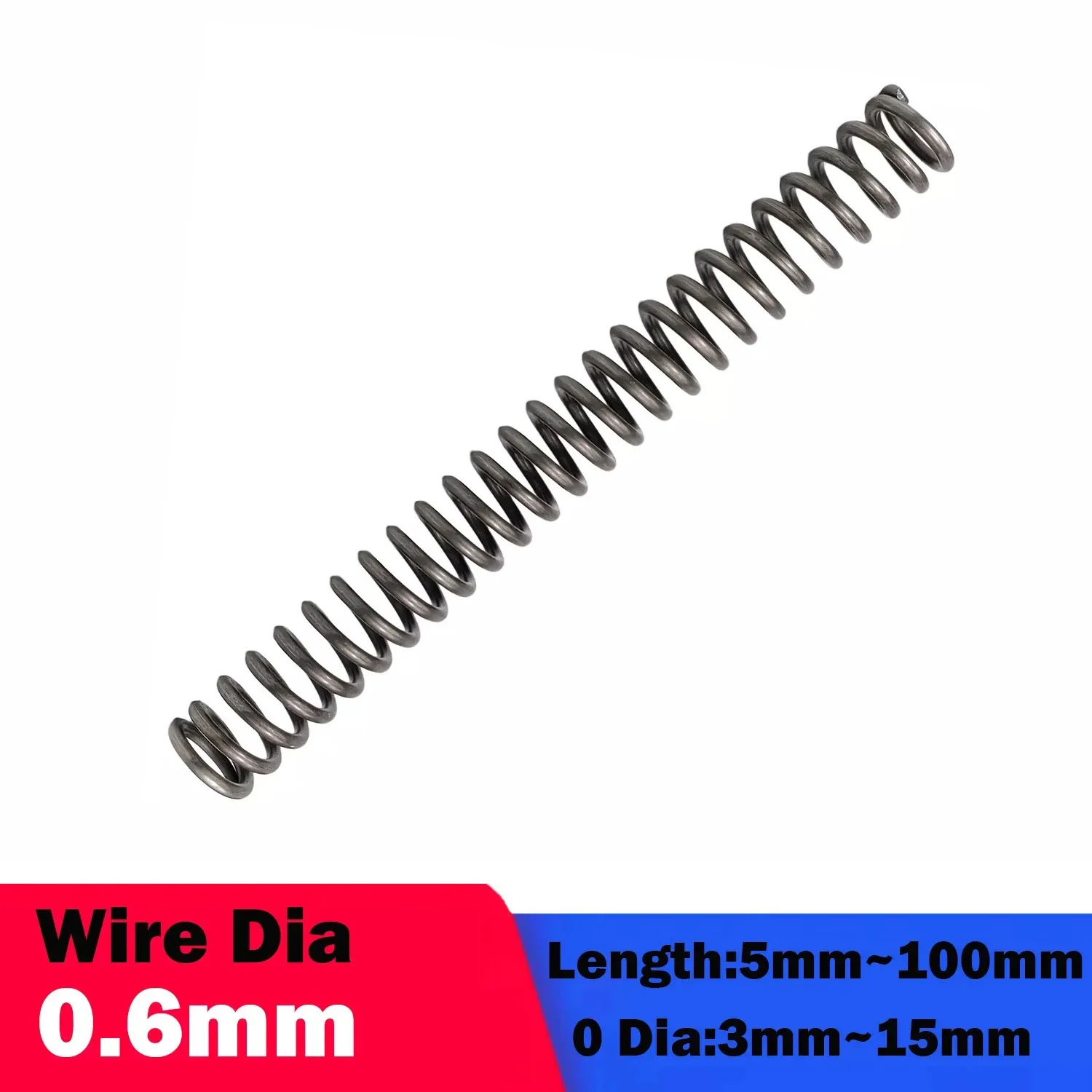 10pcs/Lot Wire Dia 0.6mm Compression Spring Steel OD 3mm 4mm 5mm 6mm 7mm 8mm~15mm  Length 5mm To 100mm Small Pressure Springs