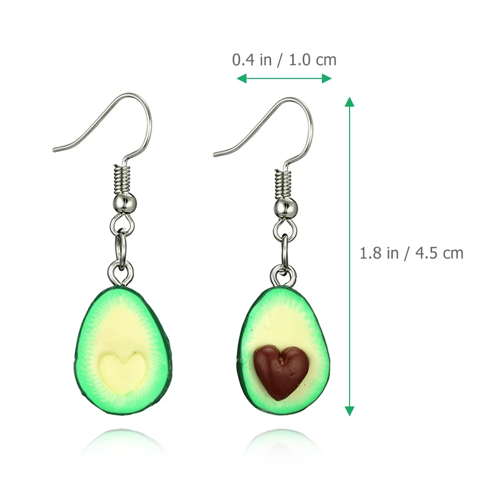 Avocado Earrings Polymer Clay Jewelry Pendant Fashion Women Dangle Cartoon for Female