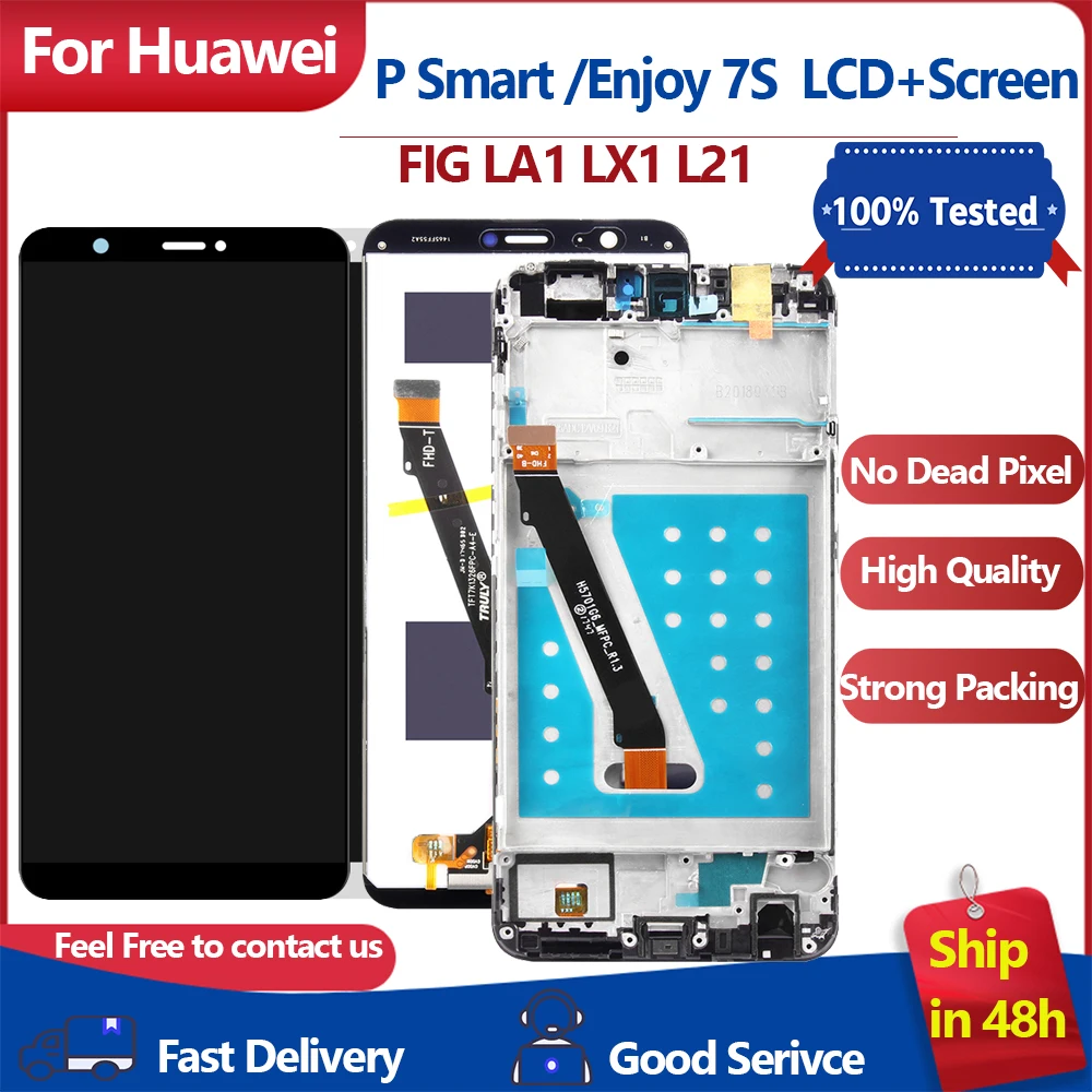 

5.65'' New LCD For Huawei P Smart LCD Display Touch Screen Digitizer Assembly For Huawei enjoy 7S LCD FIG LA1 LX1 L21 With Frame