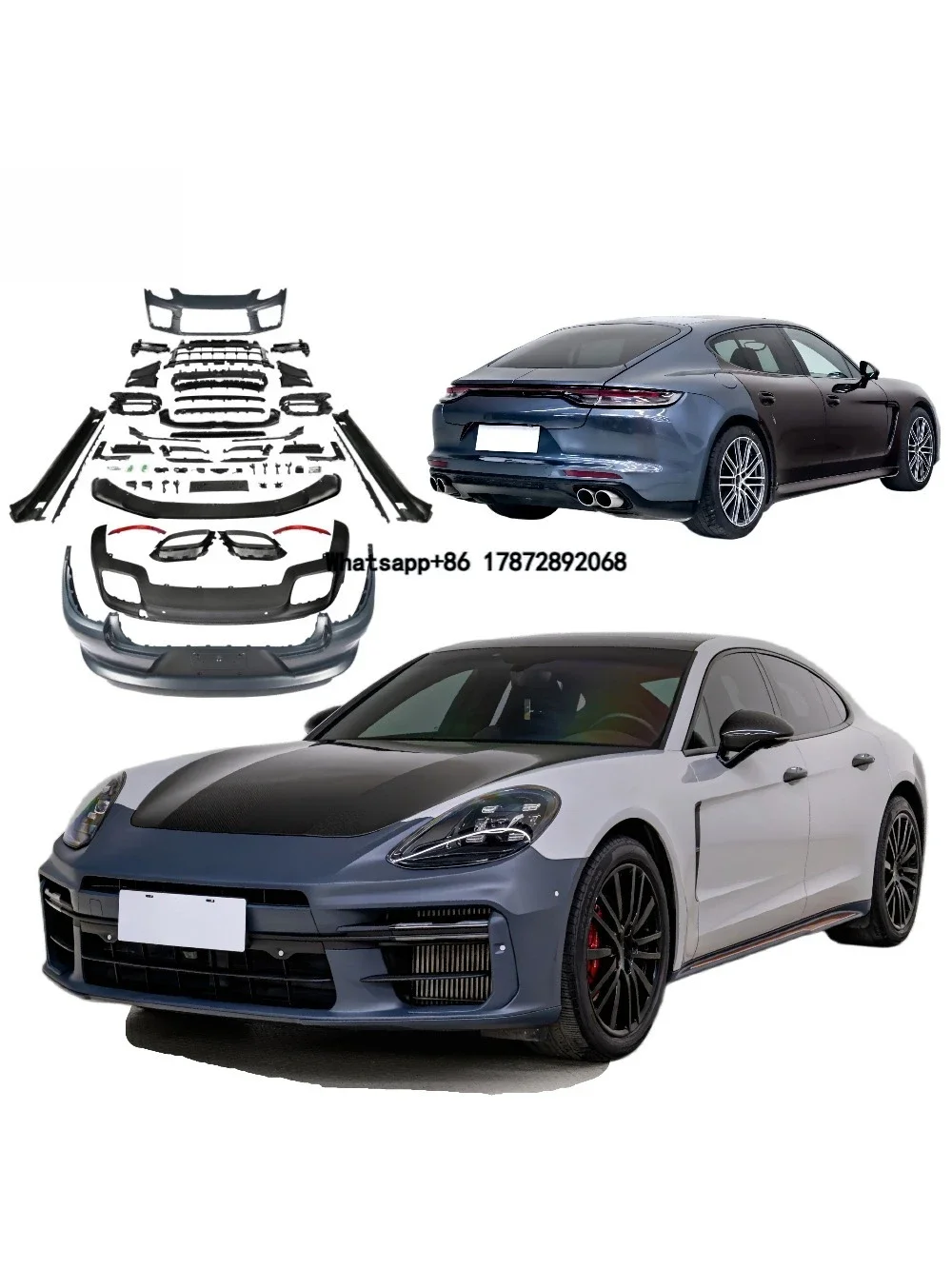 Bodykit For Panamera 971.1 2017-2020 Facelift to 971.2 2023 Turbo S Style Bodykit with Grill Bonnet Bumper Plug and Play