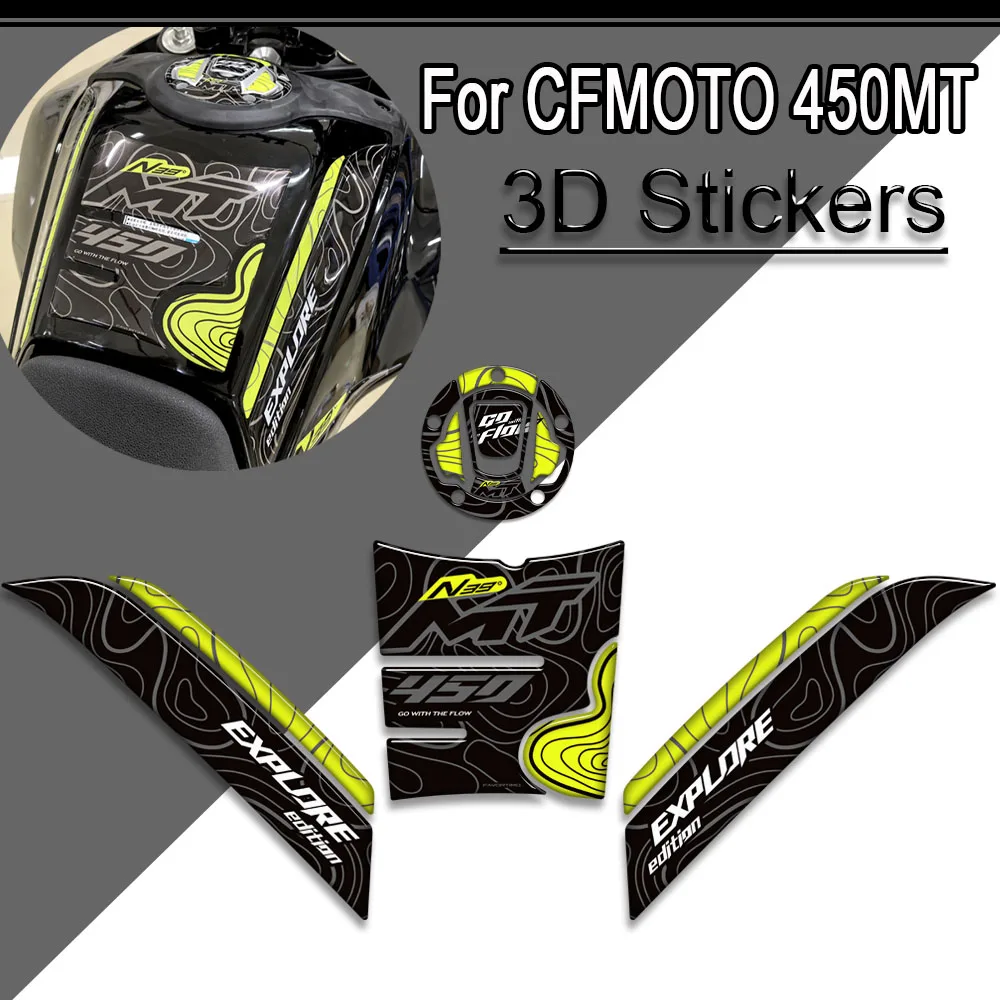 Per CFMOTO 450MT 450 MT Logo Adventure Bike CF MOTO Protezione serbatoio Pad Manopole Kit Ginocchio Carenatura Parafango 3D Adesivi Decalcomanie