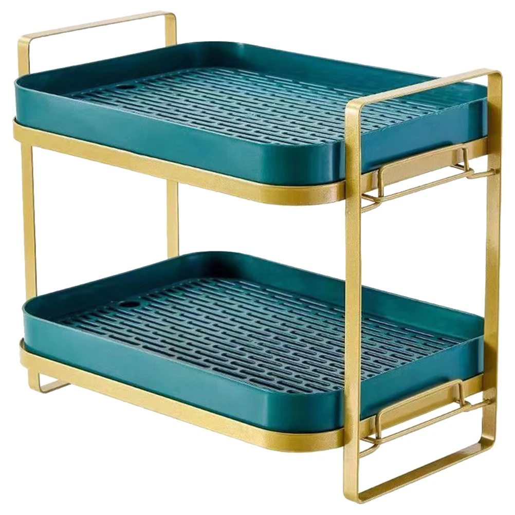 

Multi layer Storage Rack Green Countertop Shelf St ganizer for Countertop Glass Cup Holder Mug Glass 2 Layer Bar Counter