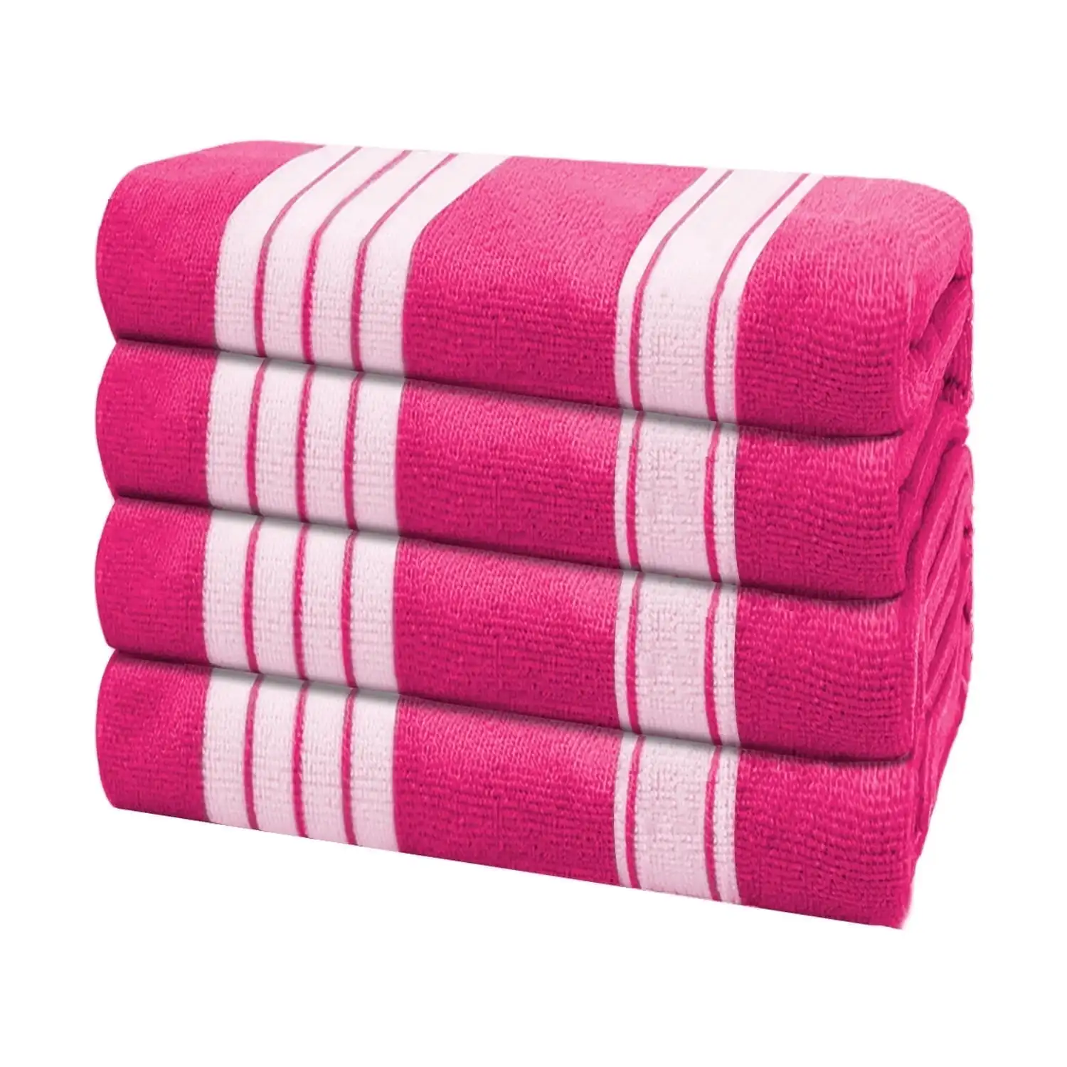 

4 Pack Oversized Cabana Stripe Beach Towels 60x30 inches Microfiber Lightweight Outdoor Large Swim Towel for Adults