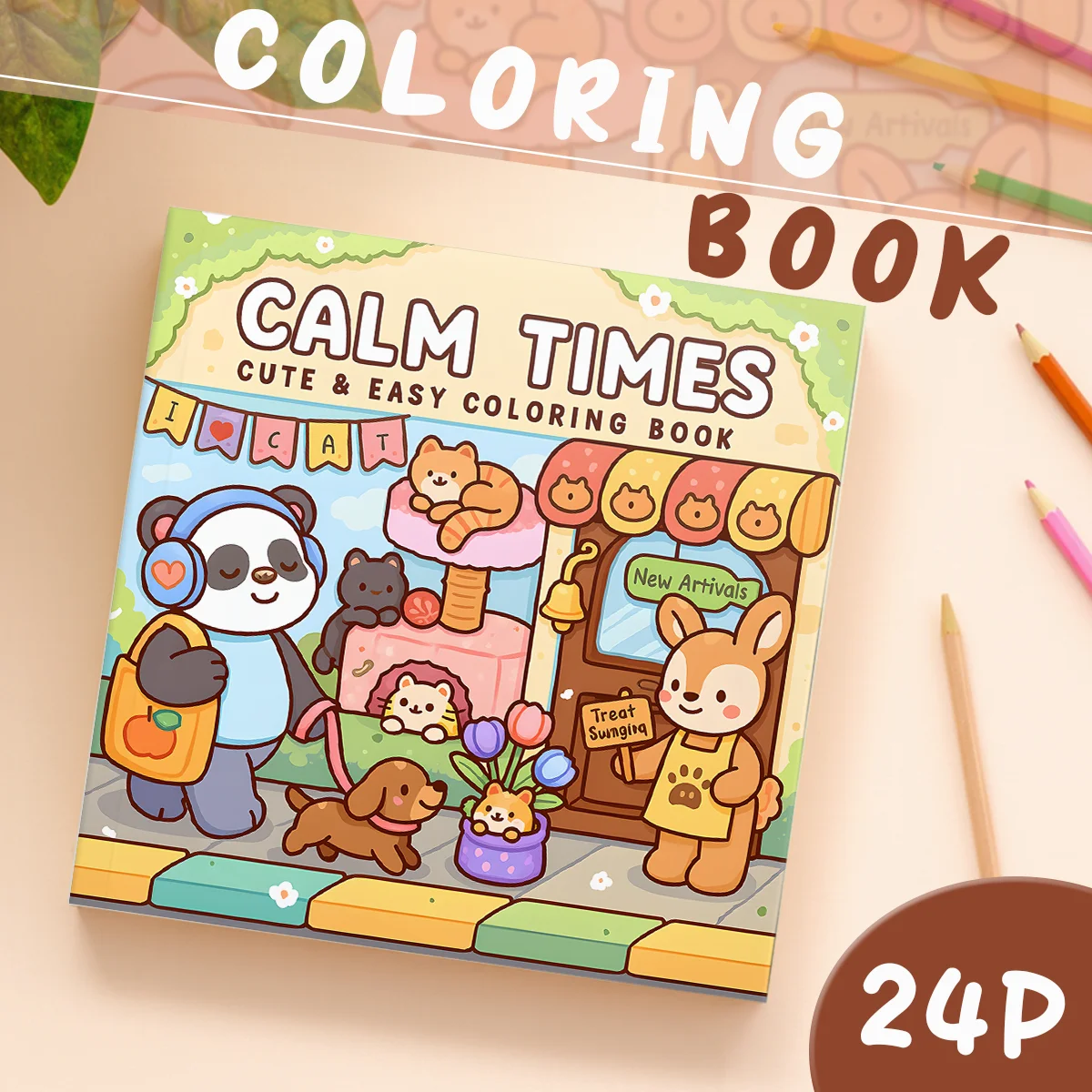 كتاب تلوين أنماط جريئة وسهلة للبالغين، كتاب رسم لطيف، هدية مثالية للحفلات وأعياد الميلاد #2