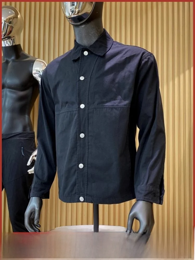 

Мягкий однотонный мужской повседневный свободный крой irt Jaet, осенняя мода, молодежный, ветрозащитный, без железа, прочный, прямой подол