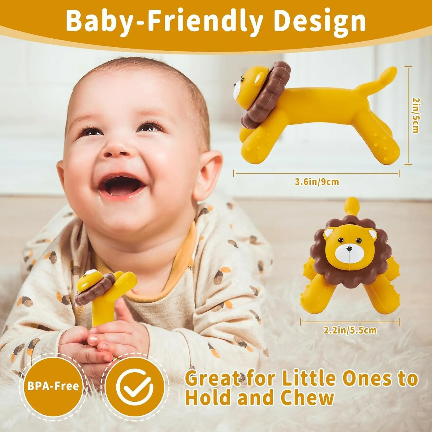 Children's Animal Silicone Gum Food Grade Baby Soothing Grinding Rod Toothed Toy Anti Eating Hands