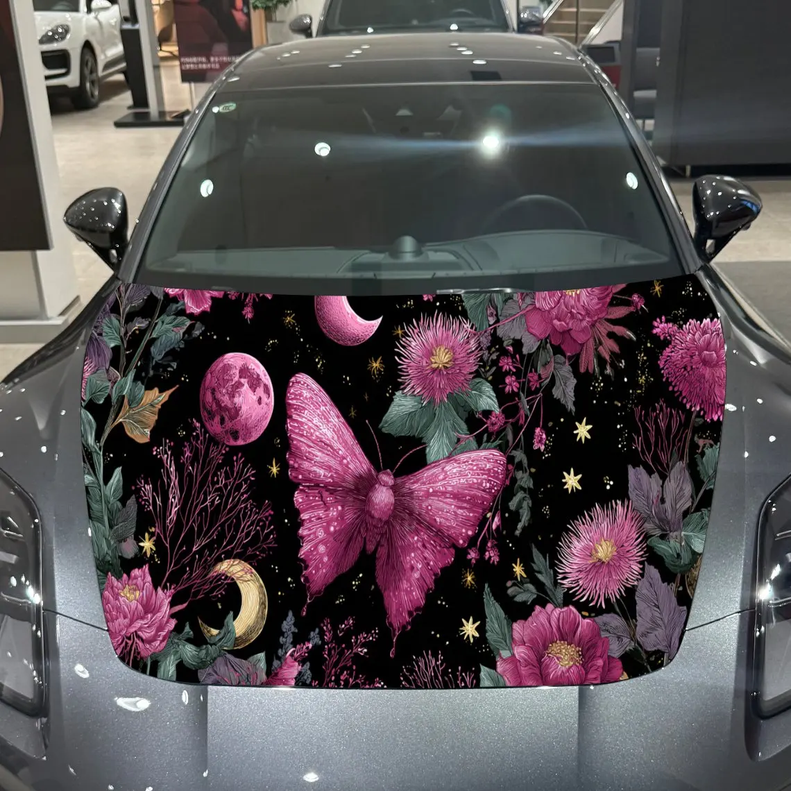 

Planet Flower Element Butterfly Car Hood Vinyl Stickers Car Surface Protection Decal Car Decoration Cover Vinyl Wraps Waterproof