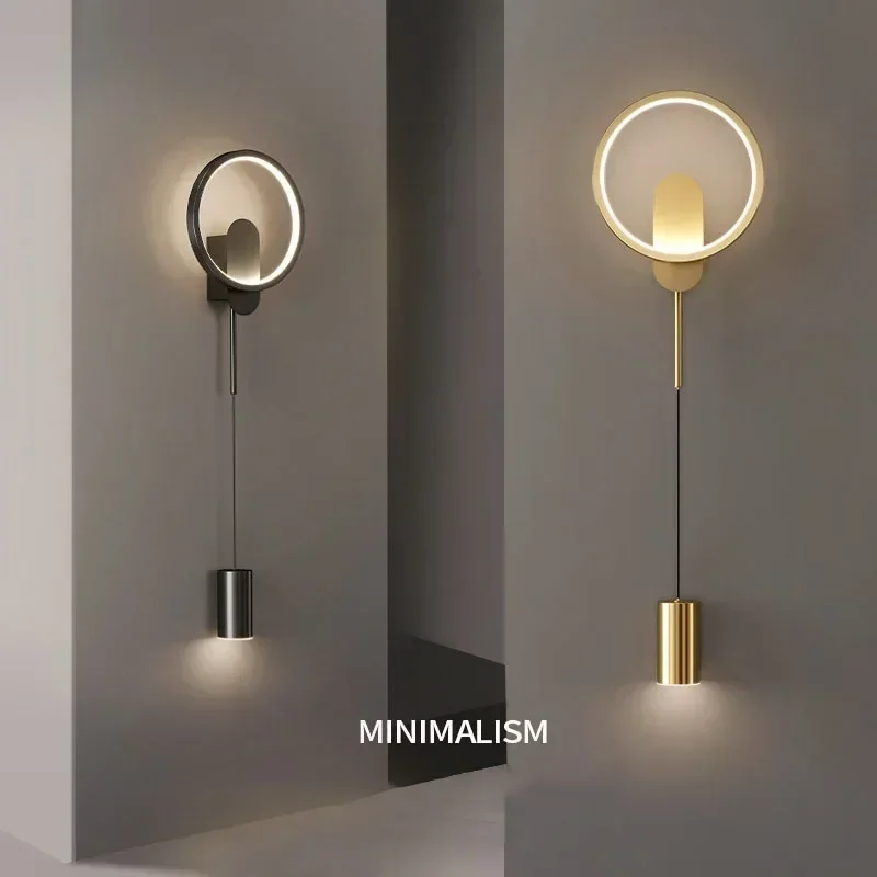 Nebulyth Modern Simple LED Wall Lamp with Spotlight for Bedroom Bedside Living Room Staircase Wall Lamp Indoor Lighting Fixture