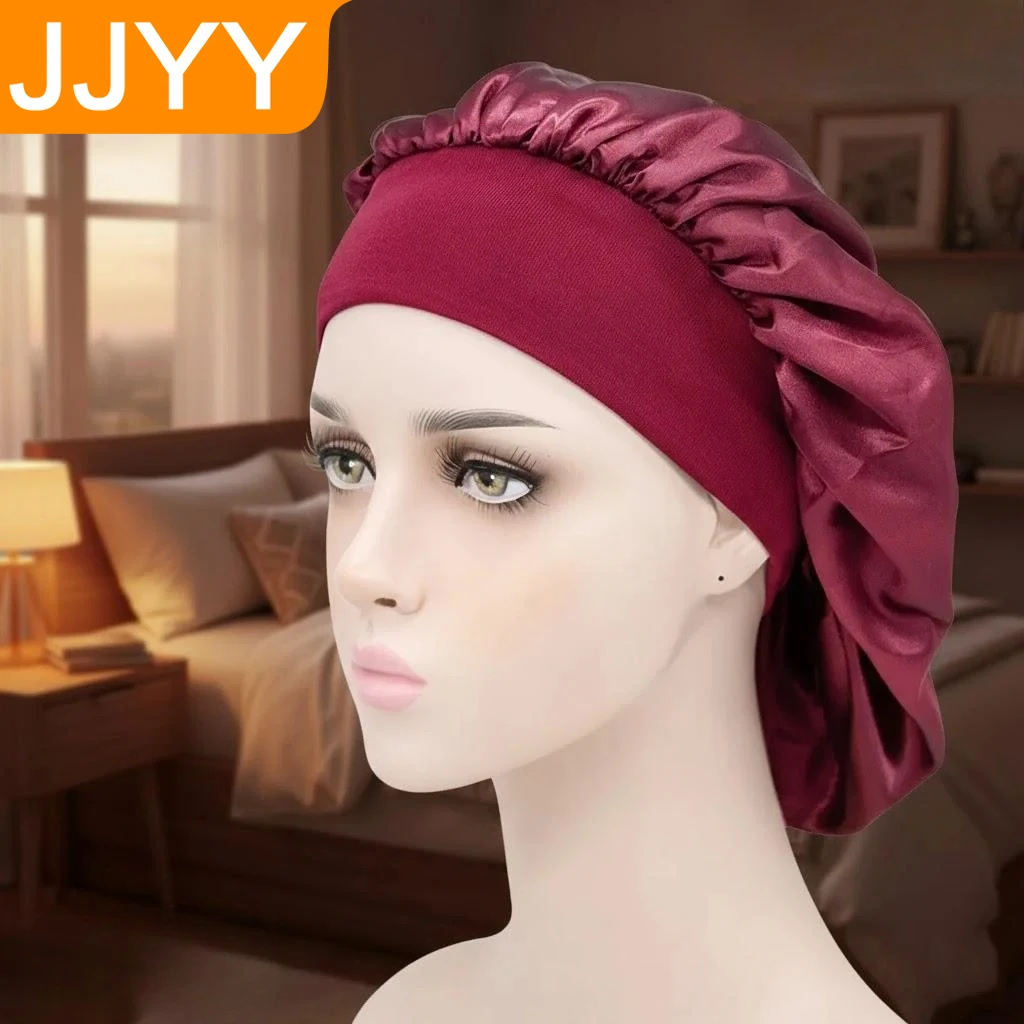 

Женские однотонные атласные эластичные шапочки-боннеты для ежедневного использования и косметических процедур, аксессуары для ванной