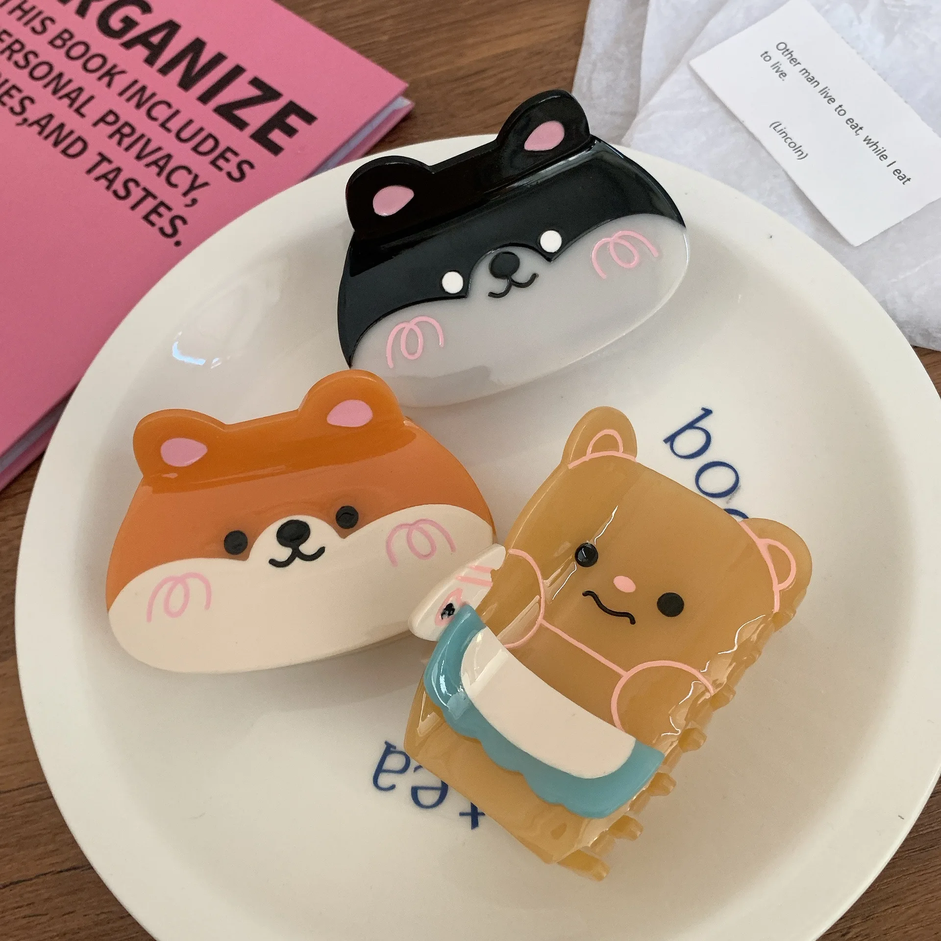 1 قطعة نمط جديد حمض الخليك الصغيرة الطازجة الحلو فصيل كورجي صغير غبي الدب انتزاع كليب لطيف فتاة الشعر انتزاع القرش كليب إكسسوارات الشعر #3