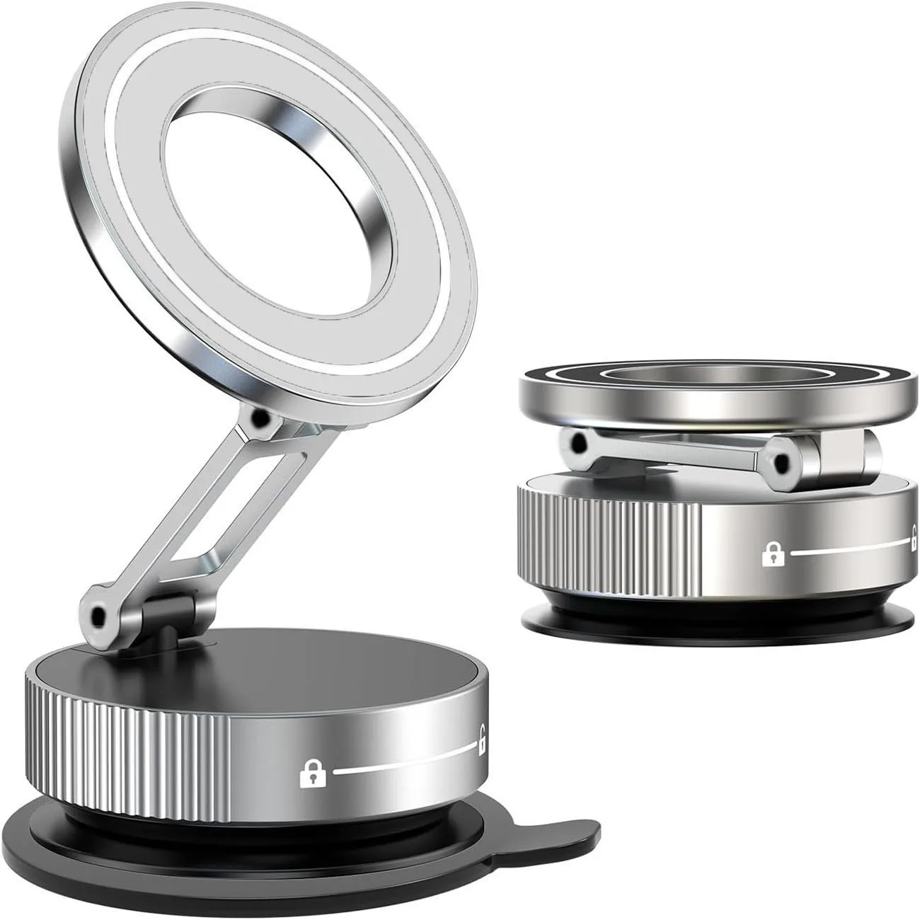 360 °   Verstelbare magnetische telefoonhouder met zuignap, geschikt voor MagSafe, compact en opvouwbaar, voor gebruik op spiegels, in auto's, in sportscholen en op gladde oppervlakken.