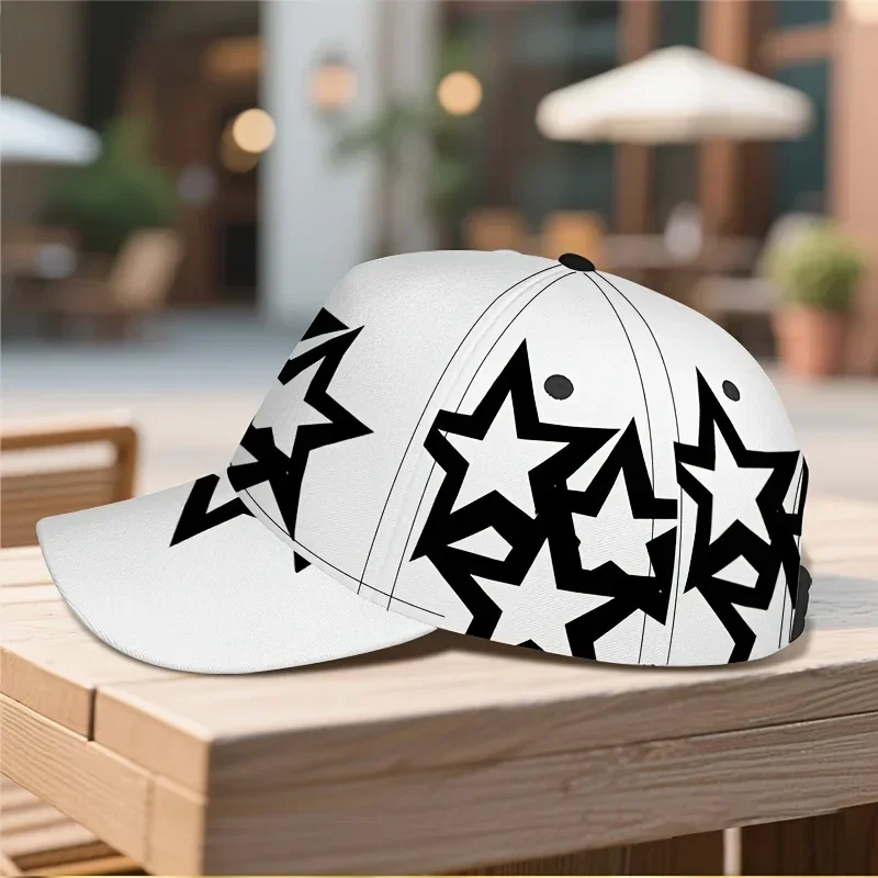 Customization Hats 1pc Triple Star Silhouettes Print Classic Baseball Cap - Lightweight Polyester Duckbill Hat, Adjustable Desig