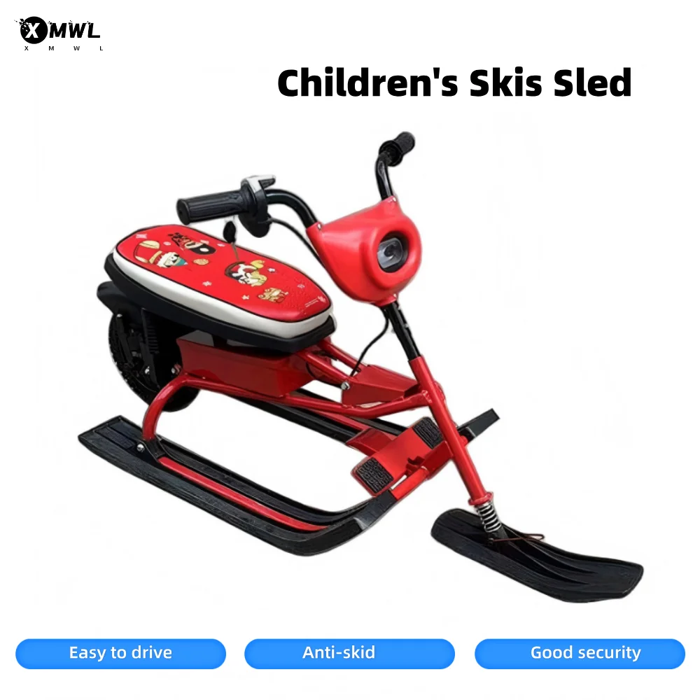 

Children's Skis Sled Thickened Snowmobiles Electric Skis Anti-slip Safety Amusement Vehicles Ice Scooters for Kids Winter Games